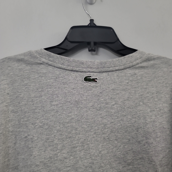 LACOSTE Men’s Crew Neck Loose Fit Crocodile Print T-Shirt - Picture 8 of 11
